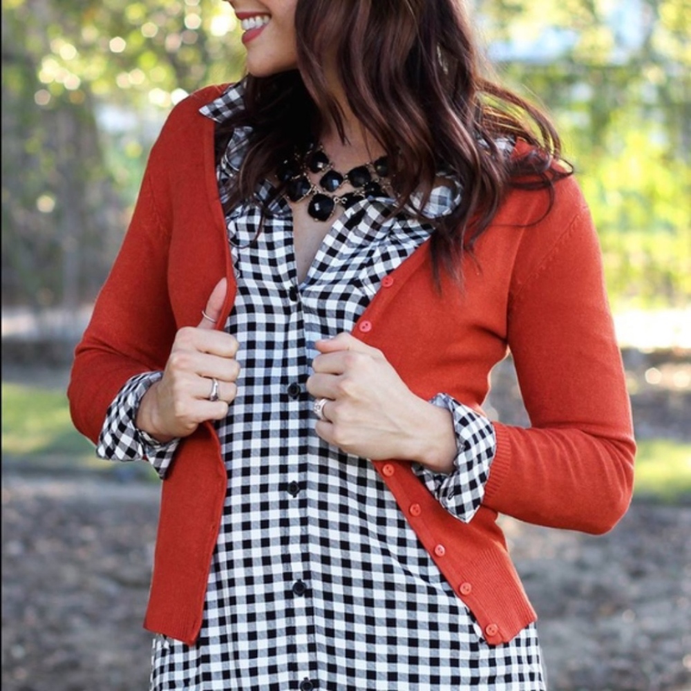 Rust Long Sleeve Cardigan